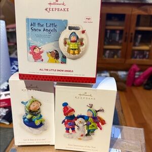 Hallmark Keepsake Snow Angel (magic), first snowman’s and let it snow